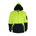 Hivis 2 tone full zip super fleecy hoodie - Orange/Navy
