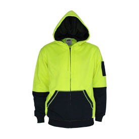 Hivis 2 tone full zip super fleecy hoodie - Orange/Navy