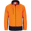 HIVIS 2 TONE FULL ZIP FLEECY SWEAT SHIRT WITH TWO SIDE ZIPPED POCKETS - Orange/Navy