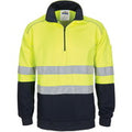 HiVis 1/2 Zip Fleecy with Hoop Pattern CSR Reflective Tape - Orange/Navy