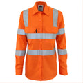 Ladies HiVis L/W Cotton VIC Rail CSR Shirt - Orange
