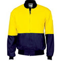 HiVis Two Tone Cott on Bomber Jacket - Orange/Navy