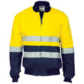 HiVis Two Tone D/N Cotton Bomber Jacket with CSR R/tape - Orange/Navy