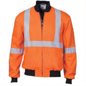 HiVis Cotton Bomber Jacket with ‘X’ Back & additional CSR R/Tape below - Orange