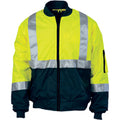 HIVIS 2 TONE BOMBER JACKET WITH CSR R/TAPE - Orange/Navy