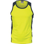 Cool Breathe Action Singlet - Orange/Navy