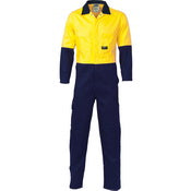 HiVis Two Tone Cott on Coverall - Orange/Navy