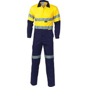 HiVis Two Tone Cott on Coverall with CSR R/Tape - Orange/Navy