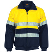 HiVis Two Tone Bluey Bomb er Jacket with CSR R/Tape - Orange/Navy