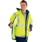 4 in 1 HiVis Two Tone Breathable Jacket with Vest and CSR R/Tape