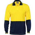 Hivis Two Tone Food Industry Polo - Long Sleeve - Orange/Navy