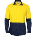 HiVis Cool Breeze Food Industry Cotton Shirt - Long Sleeve - Orange/Navy
