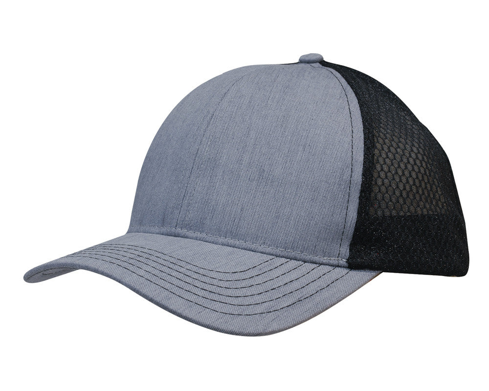 Light Brushed Poly Cotton Marle with honeycomb mesh - view 4