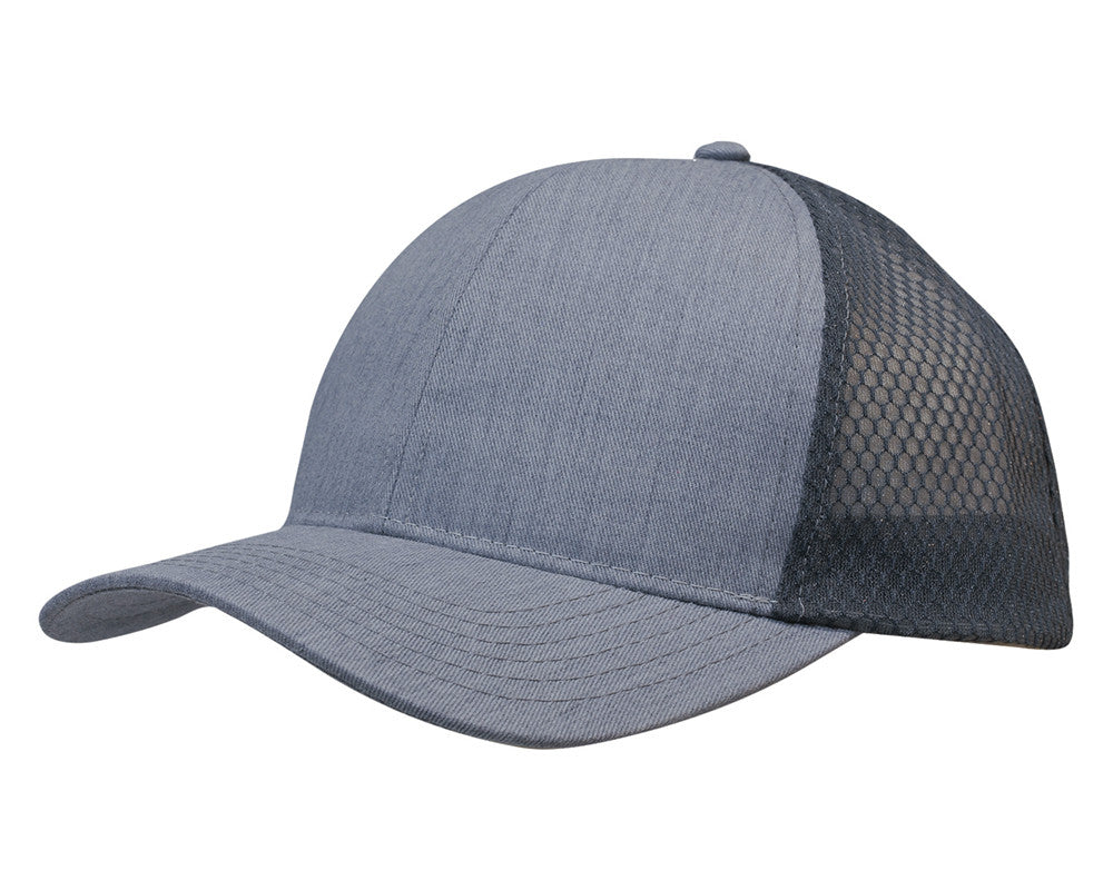 Light Brushed Poly Cotton Marle with honeycomb mesh - view 5