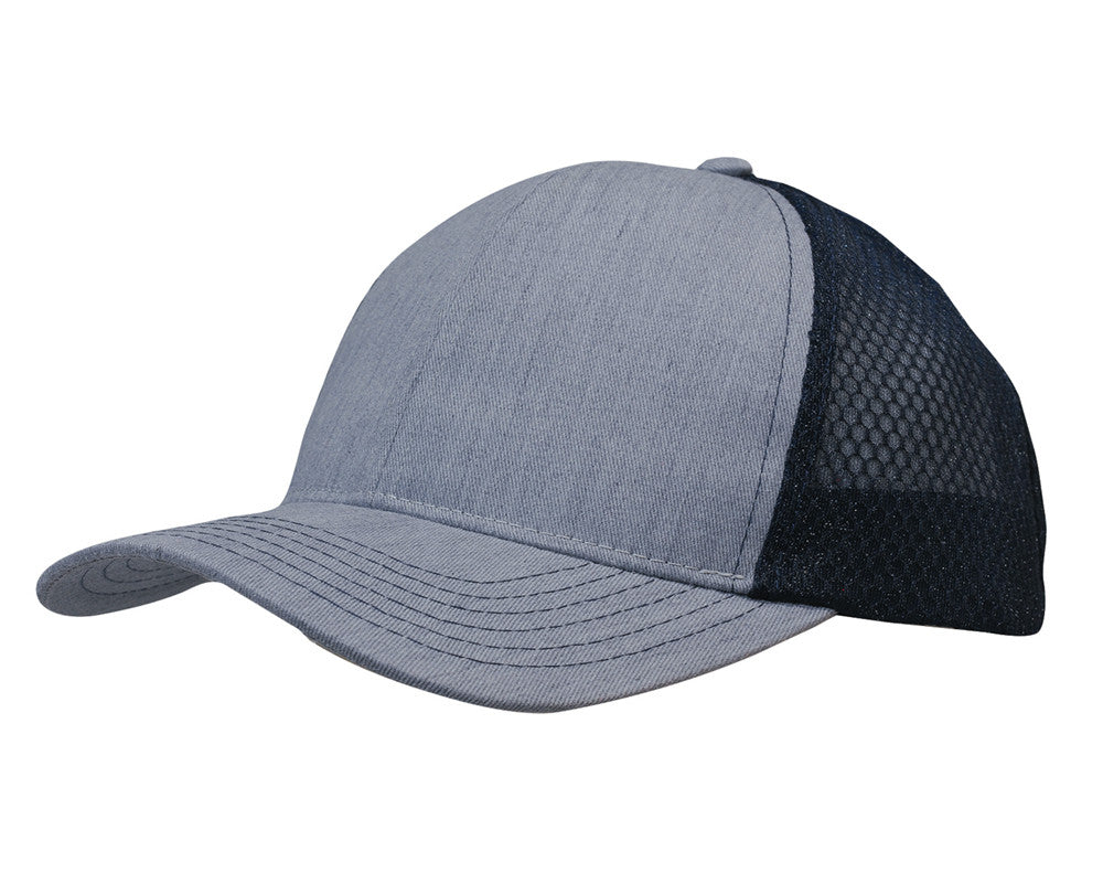 Light Brushed Poly Cotton Marle with honeycomb mesh - view 6