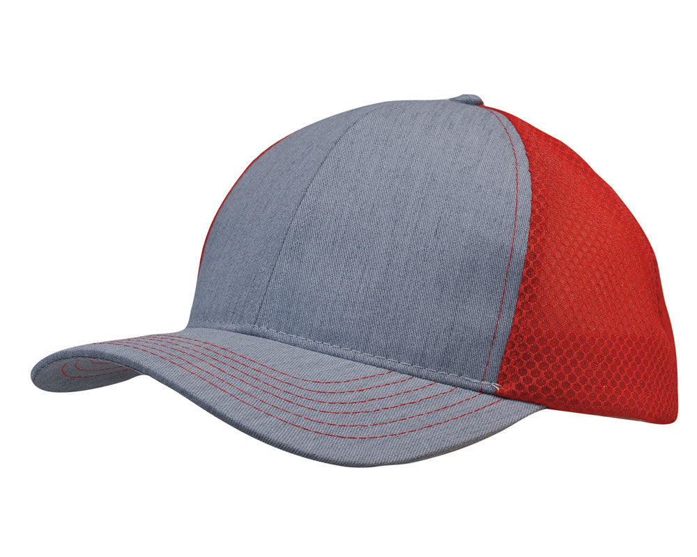 Light Brushed Poly Cotton Marle with honeycomb mesh - view 7