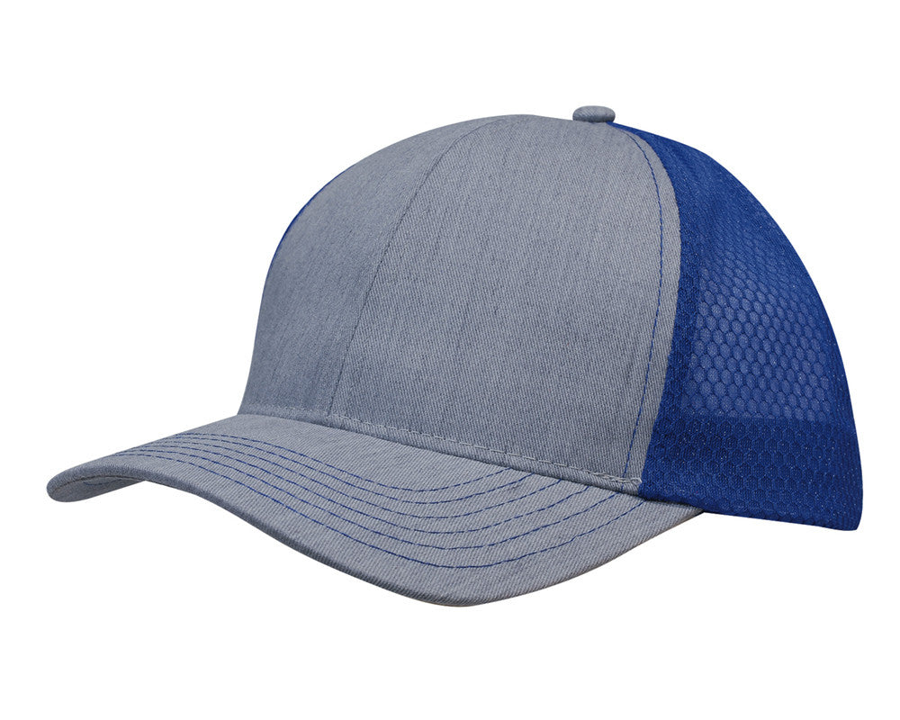 Light Brushed Poly Cotton Marle with honeycomb mesh - view 8