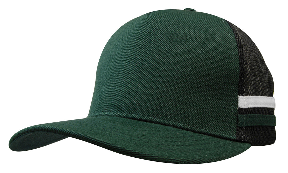 American Premium Twill/Mesh Deep Fit Trucker with Stripes - view 5