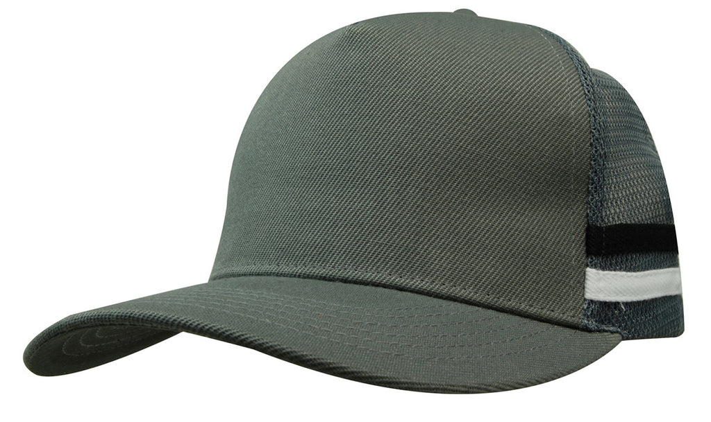 American Premium Twill/Mesh Deep Fit Trucker with Stripes - view 6