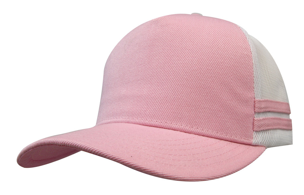 American Premium Twill/Mesh Deep Fit Trucker with Stripes - view 7
