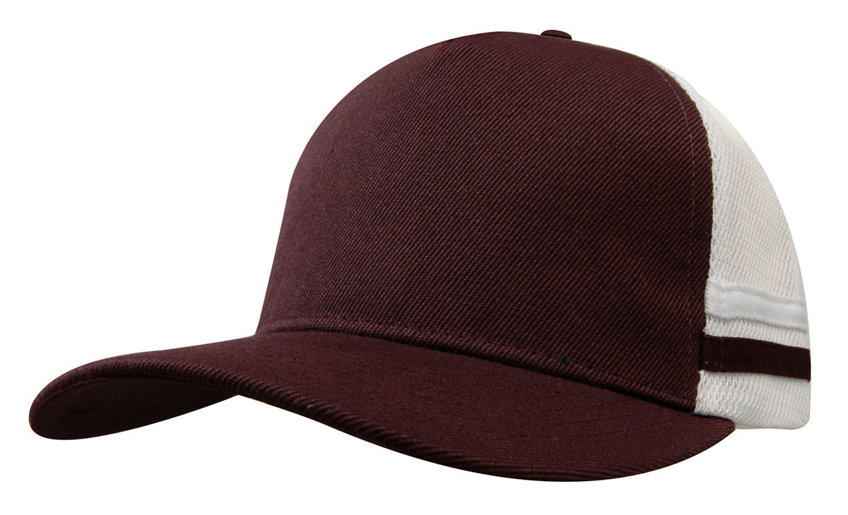 American Premium Twill/Mesh Deep Fit Trucker with Stripes - view 8