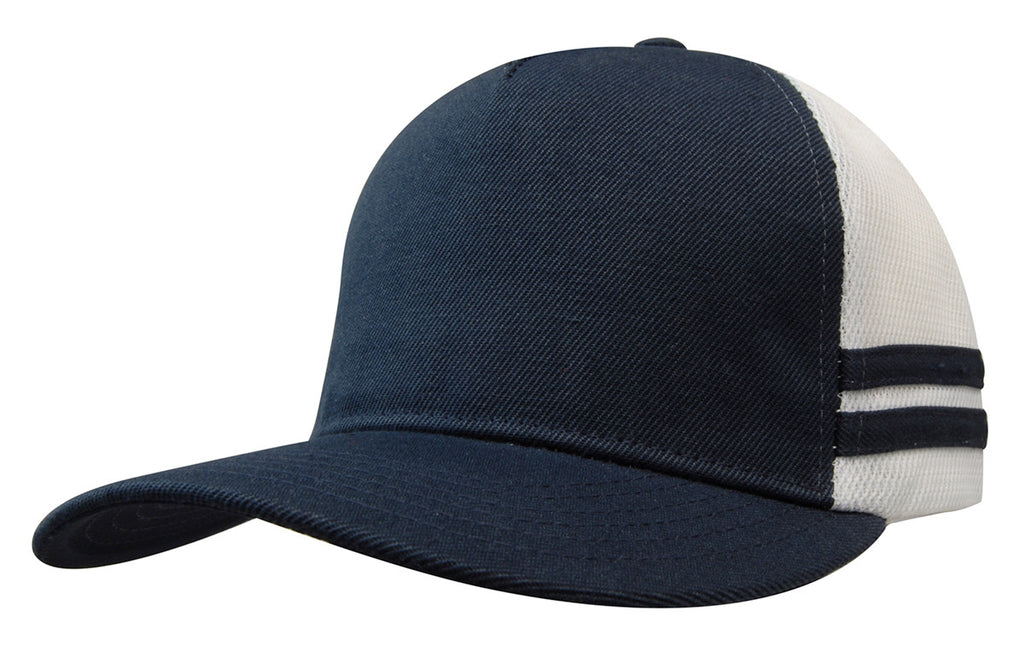 American Premium Twill/Mesh Deep Fit Trucker with Stripes - view 10