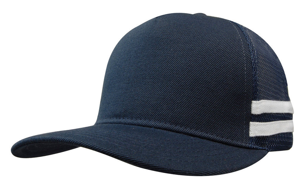 American Premium Twill/Mesh Deep Fit Trucker with Stripes - view 9