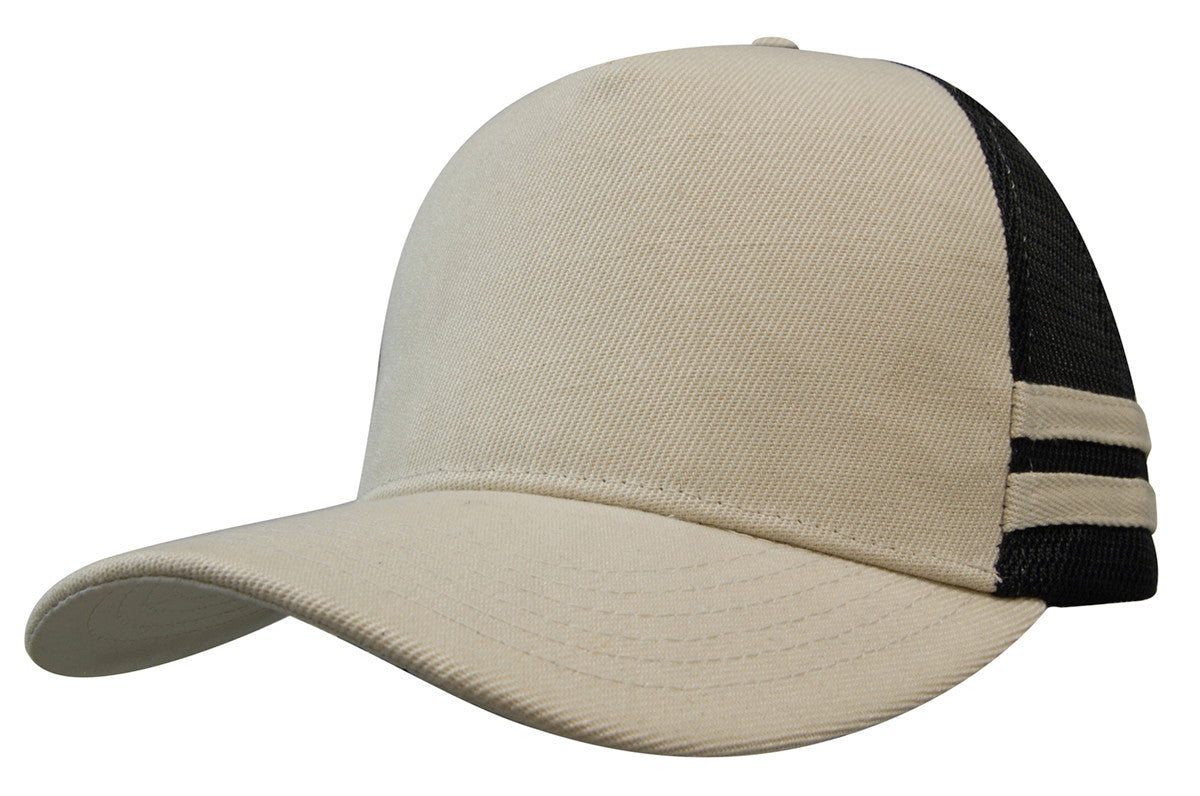 American Premium Twill/Mesh Deep Fit Trucker with Stripes - view 15