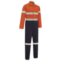 Hi Vis 2-Tone Regular Weight Taped Coveralls Orange/Navy
