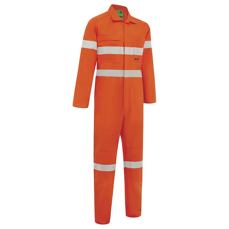 Hi Vis Tropical Lightweight Taped Coverall With Zip Closure Orange