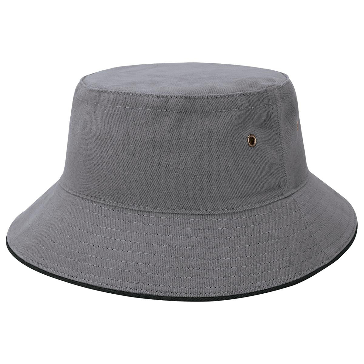 Sandwich Brim Bucket Hat - White / Black
