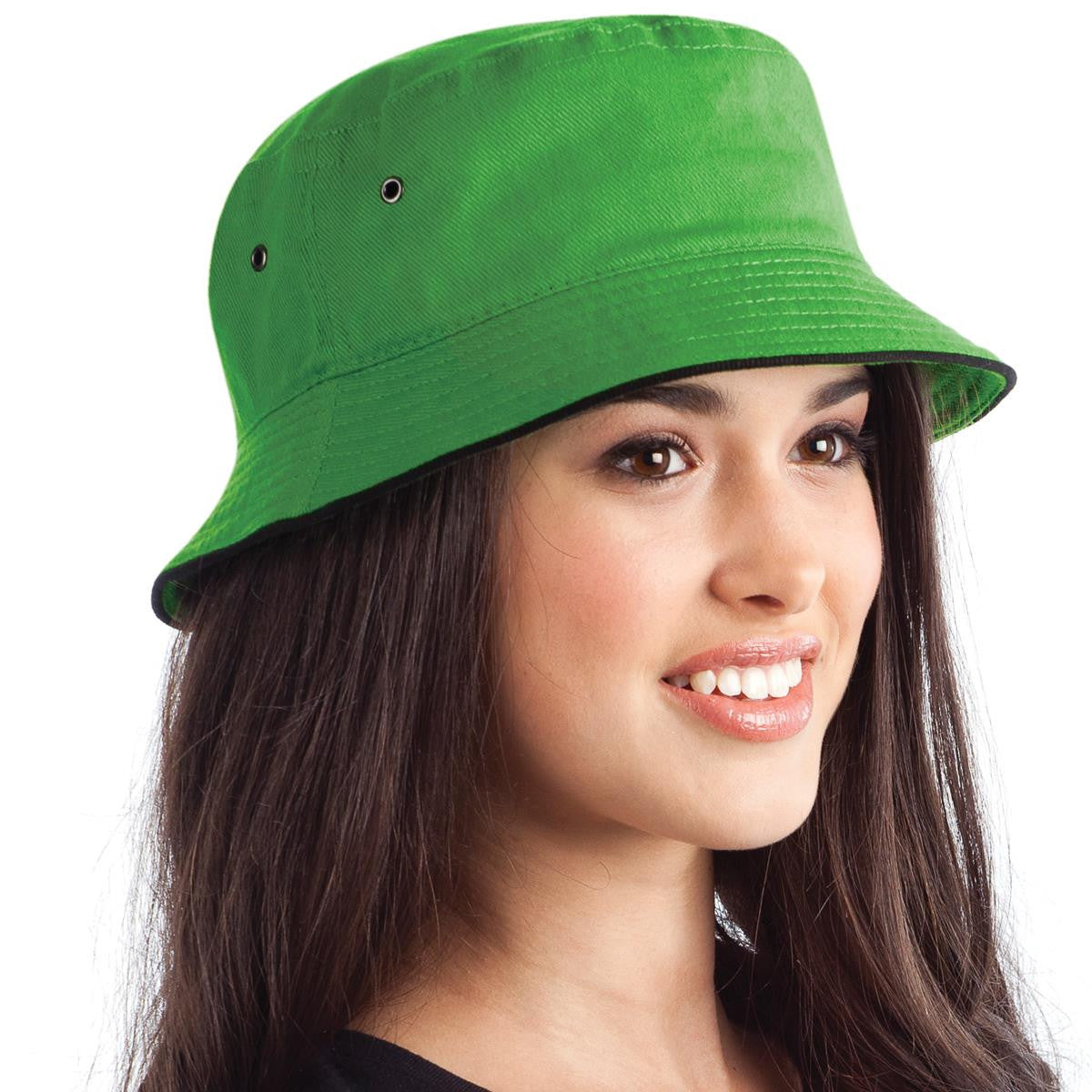 Sandwich Brim Bucket Hat - Black / Burnt Orange