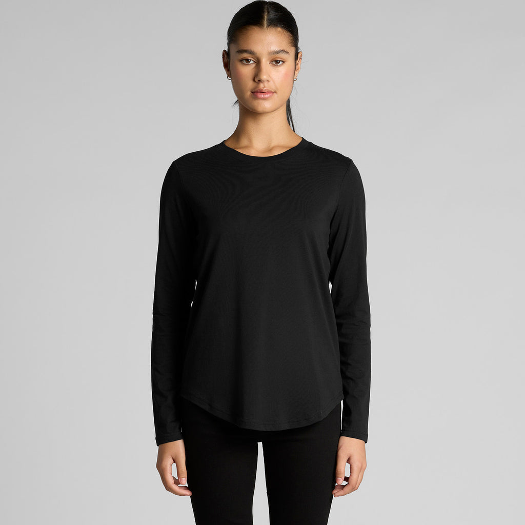 Wo's Maple Curve L/S Tee4021 - WHITE