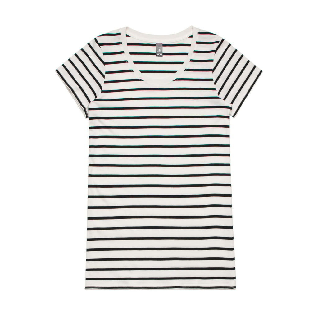 Wo's Loop Stripe Tee4023S - NATURAL/BLACK