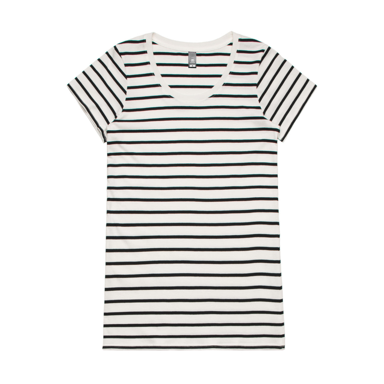 Wo's Loop Stripe Tee4023S - NATURAL/BLACK