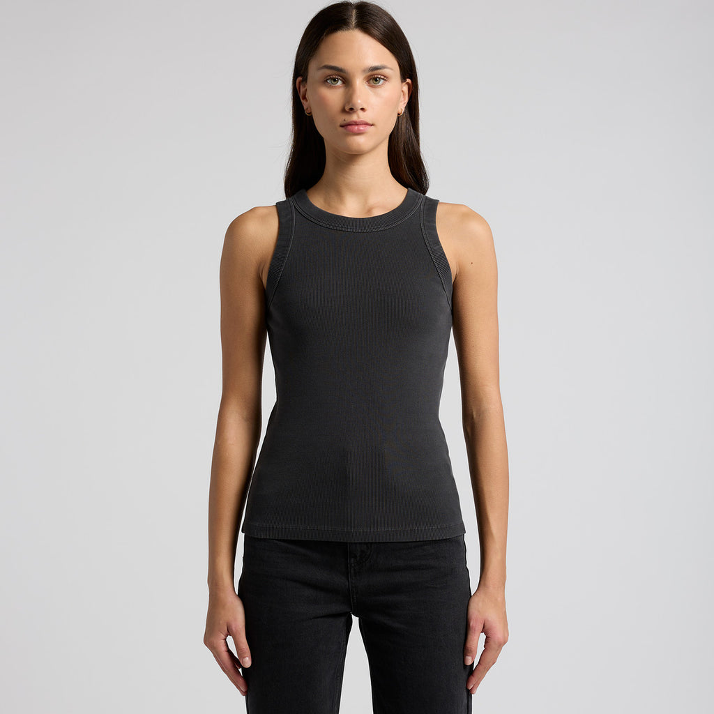 Wo's Faded Organic Rib Tank4034 - FADED GREY