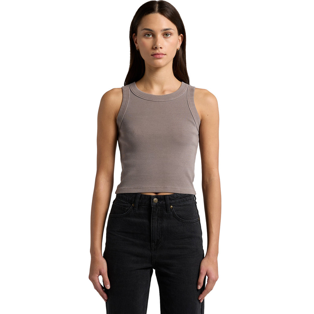 Wo's Faded Organic Rib Crop Tank4035