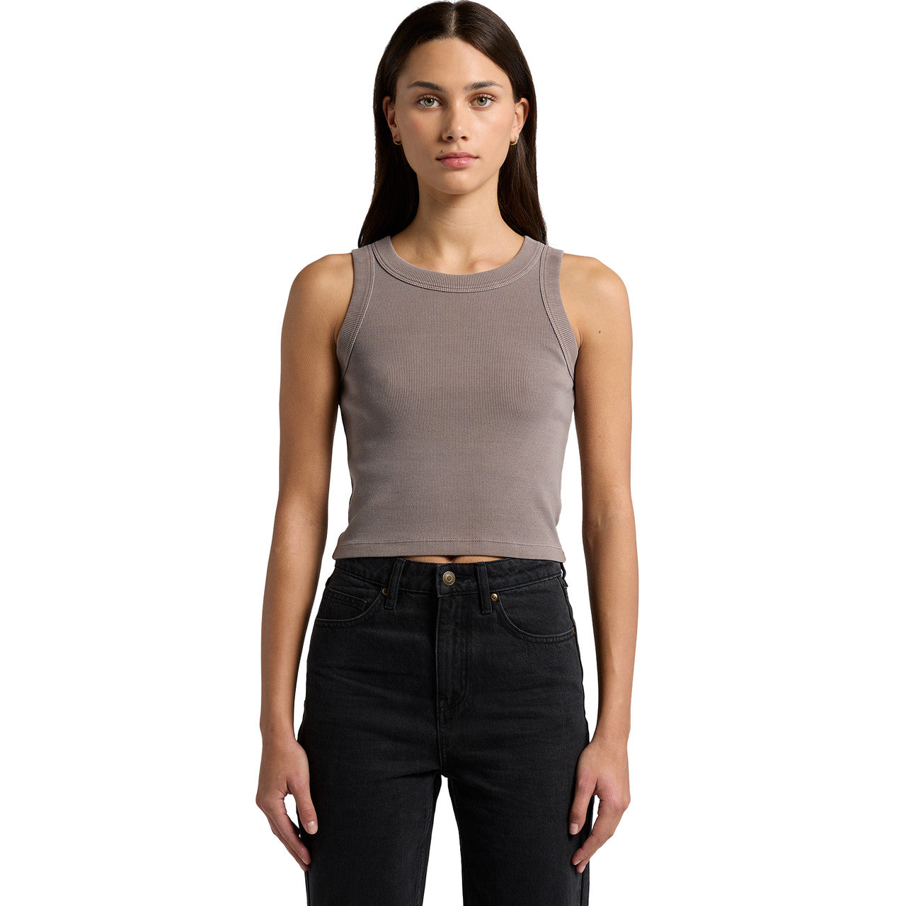 Wo's Faded Organic Rib Crop Tank4035