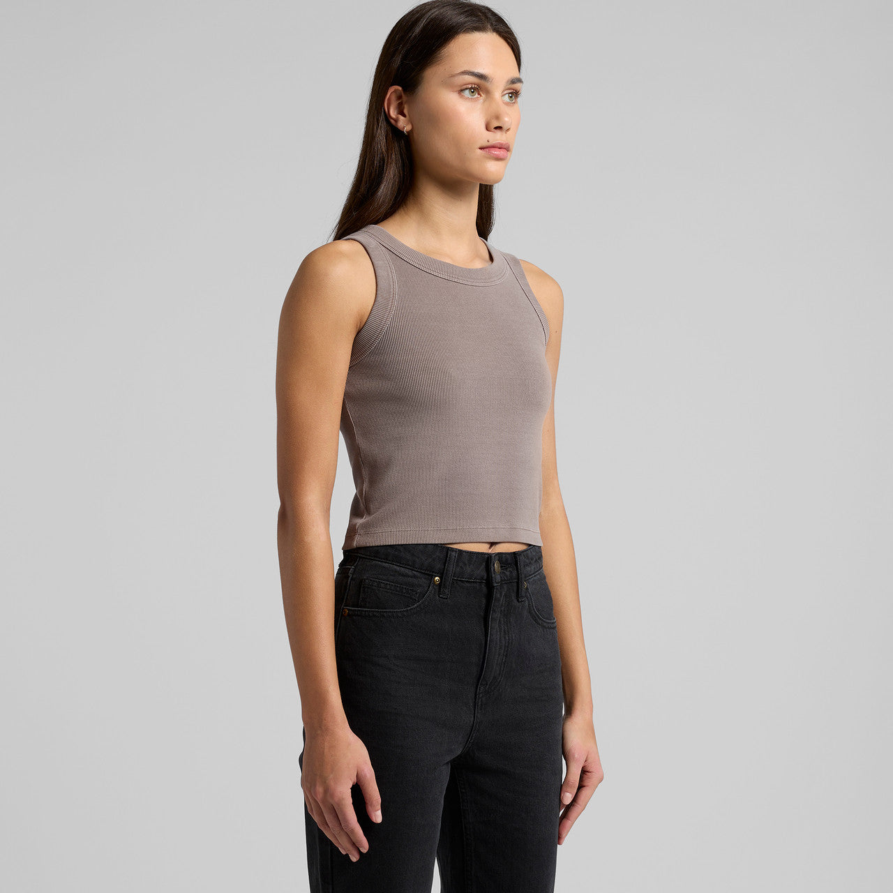 Wo's Faded Organic Rib Crop Tank4035