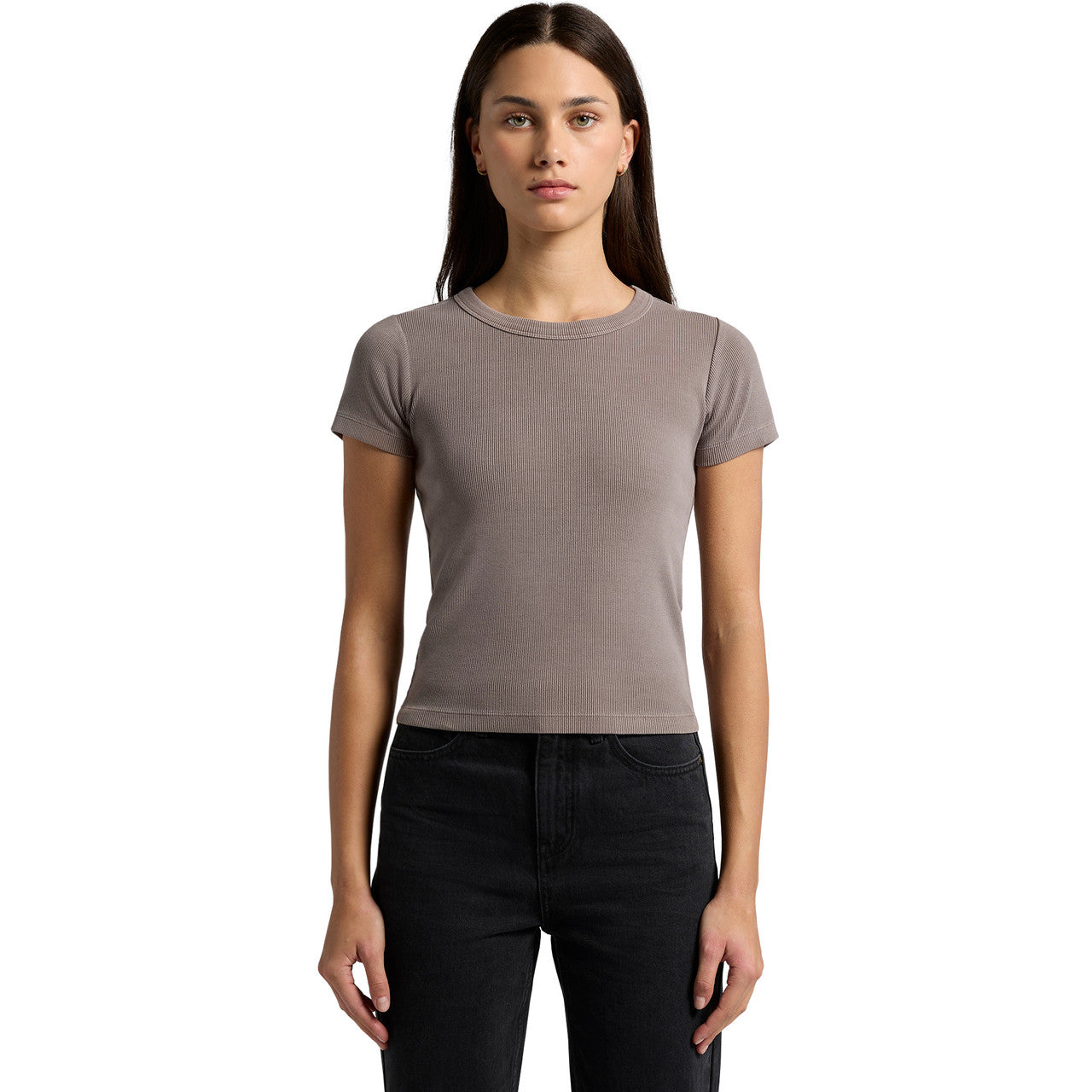 Wo's Faded Organic Rib Tee4036