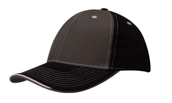 Brushed Heavy Cotton Two Tone Cap with Contrasting Stitching and Open Lip Sandwich - view 3