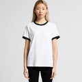 Wo's Maple Ringer Tee4053 - WHITE/RED