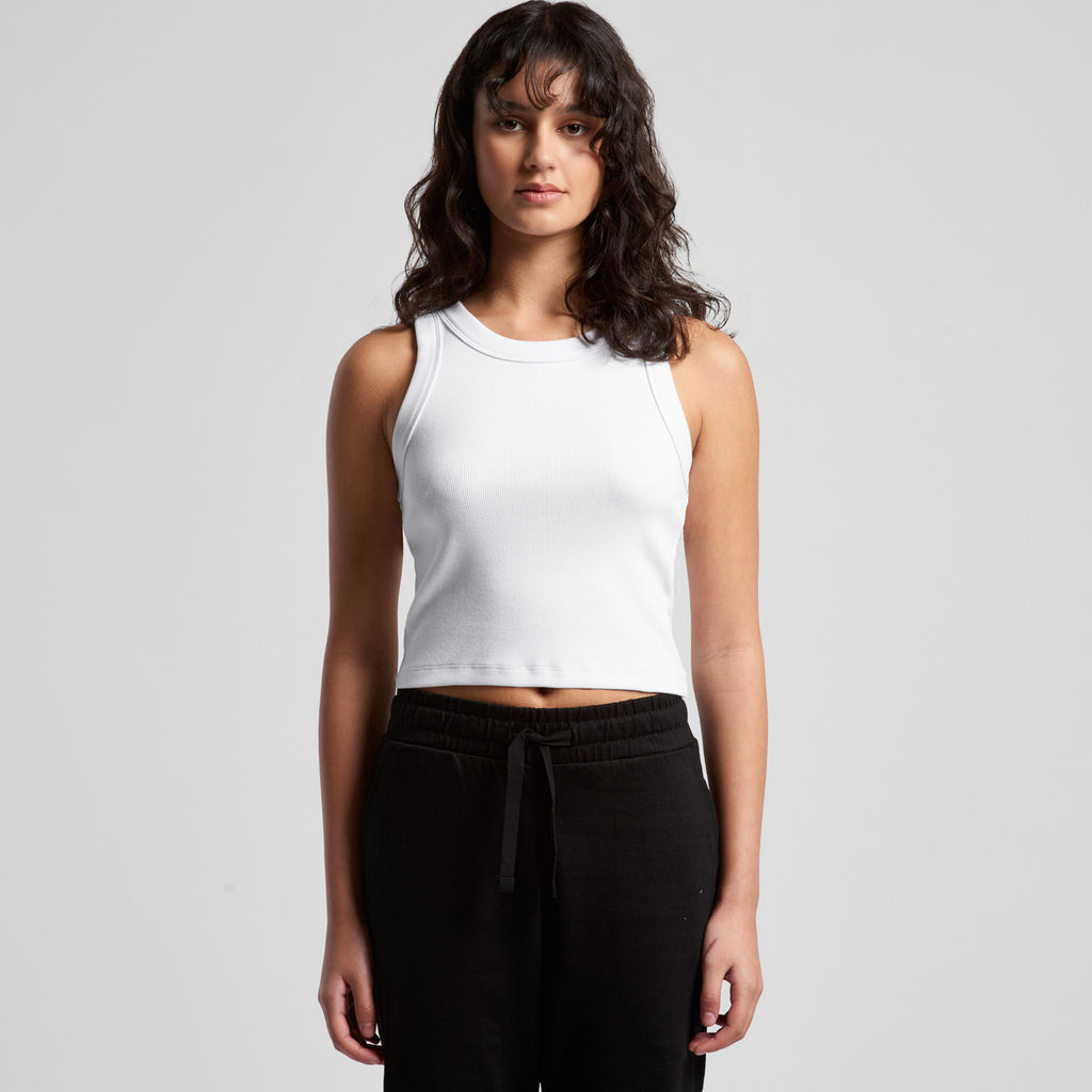 Wo's Organic Rib Crop Tank4064G - WHITE