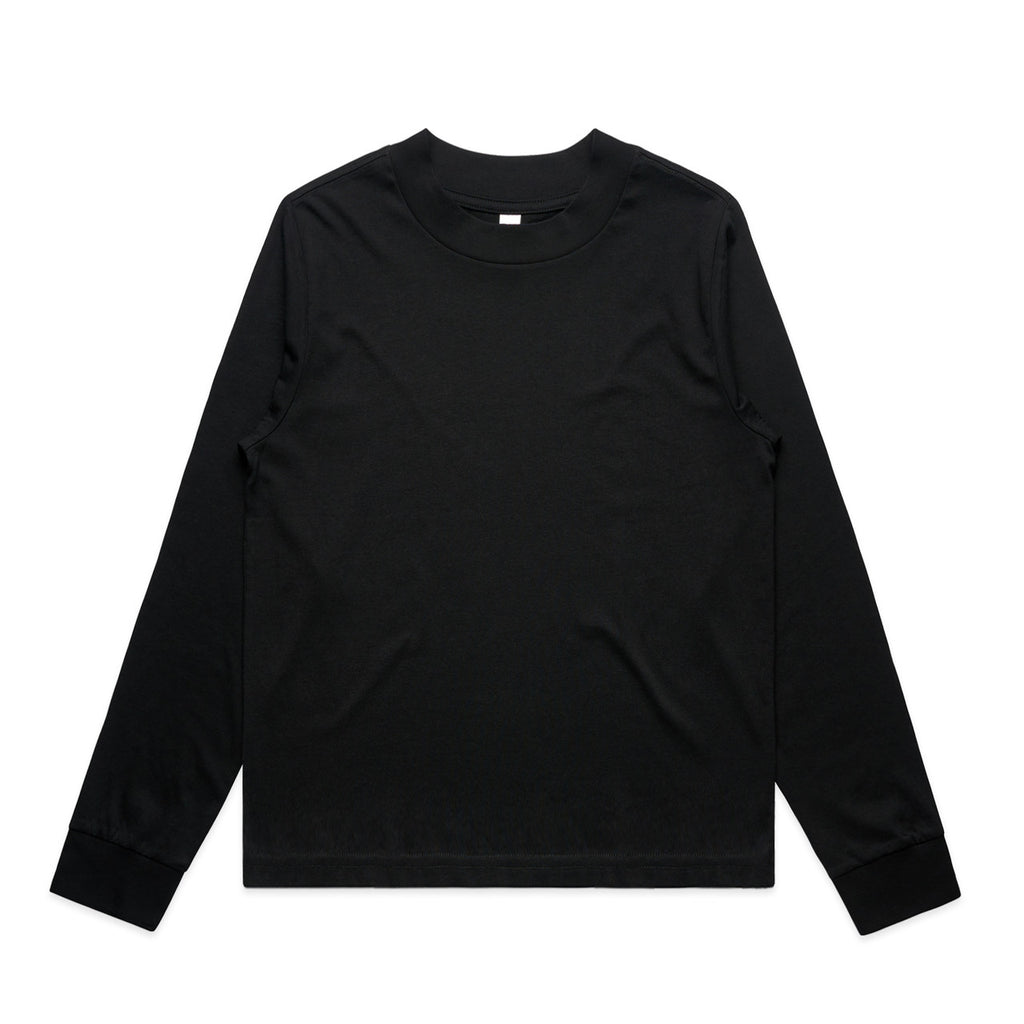 Wo's Mock L/S Tee4070S - BLACK