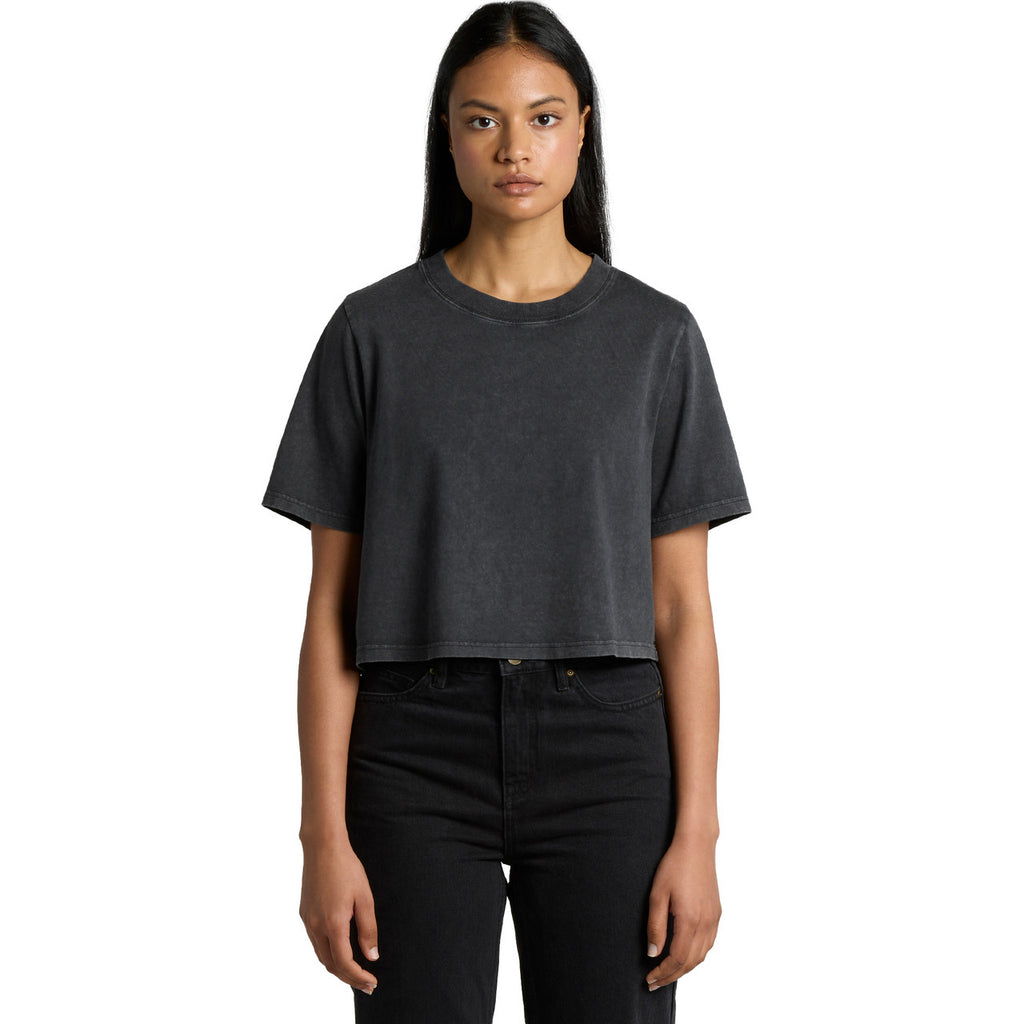 Wo's Stone Wash Heavy Crop Tee4086