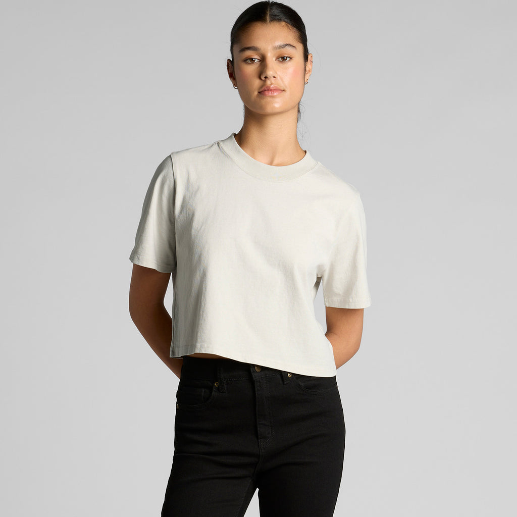 Wo's Heavy Faded Crop Tee4089