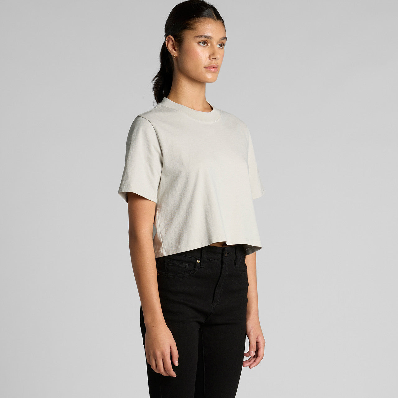 Wo's Heavy Faded Crop Tee4089
