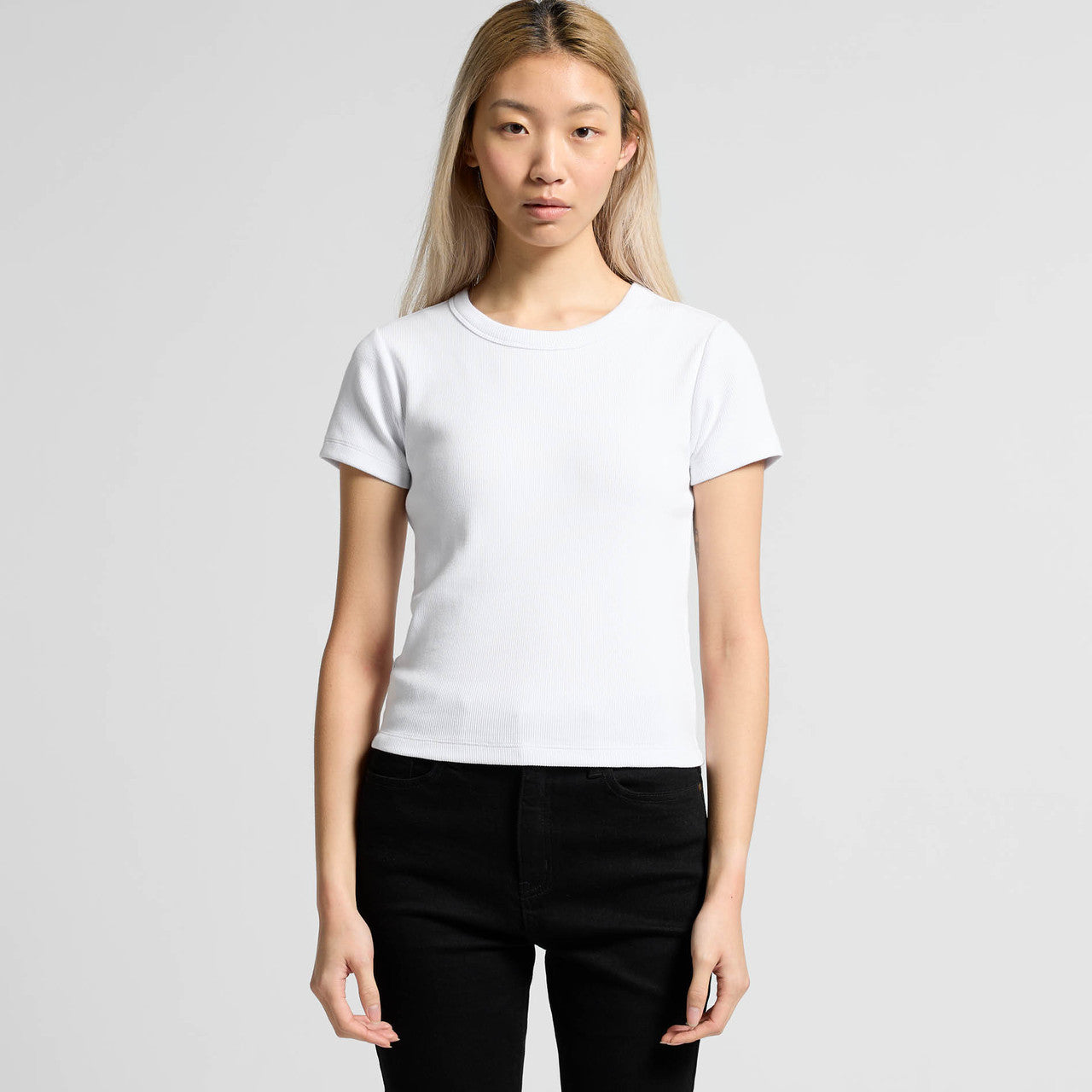 Wo's Organic Rib Tee4092G - WHITE