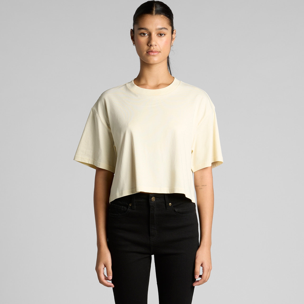 Wo's Martina Crop Tee4093 - WHITE