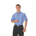 Polyester Cotton Chambray Business Sh irt - Short Sleeve - Chambray